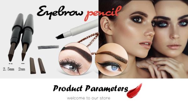 China Suppliers Custom Logo Own Brand Makeup double headed eyebrow pencil miner Thin Eye Brow Pencils