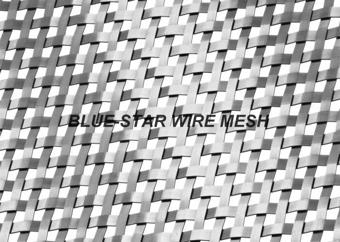 Flat Wire Intercrimp Wire Mesh For Decoration Square / Rectangular Aperture