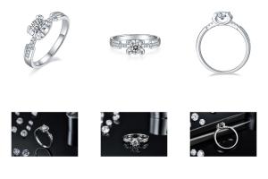  White Moissanite Diamond Minimalist Custom Sytle Wedding Ring For Women Manufactures