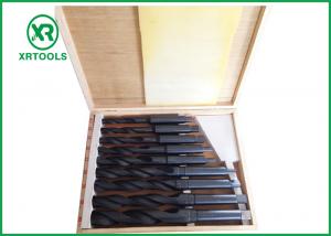 China Roll Forged / Milled HSS Taper Shank Drill Bit Set With Wooden Box DIN 345 on sale