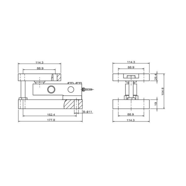 Batching 3t Load Cell Weight Sensor , 0.5t Load Cell Weighing Scale
