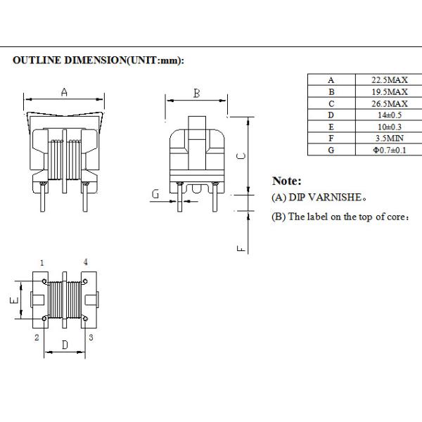 Line Filter Chip Power Inductor UU16 - 7mH Suppresses Noise For Switching Regulators