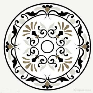  Multi Color Interior Marble Floor Medallions Luxury Looking Water Jet Cutting Stone Carving Sculpture Manufactures