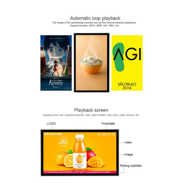 Restaurant Shop Lcd Advertising Screen Menu Board Display For Fast Food Bar Drink Poster Show With Wifi