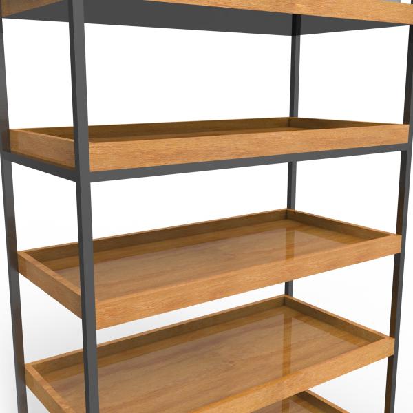 Stores Point Of Sales Displays Wooden Tray Salad Display Stand With Wheels