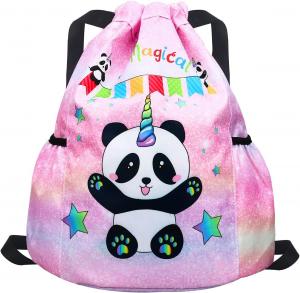  Gym Beach Swim Travel Panda Mini Bag Backpack for Kids With 2 Water Bottle Holder Manufactures