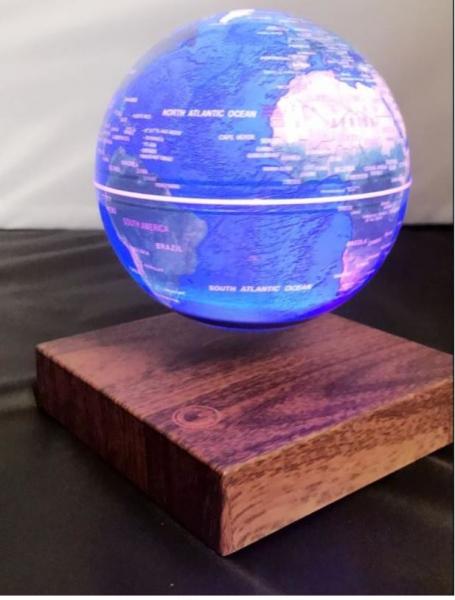Quality wooden base magnetic floating levitate 6inch globe lighting change colorful for sale