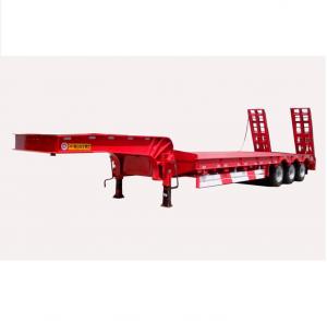 China Lowboy Low Bed Semi - Trailer 50t 60t 80t For Container Transportation Heavy Duty Lowboy Trailer on sale