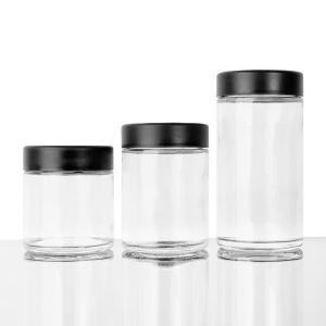  Cr Lids Glass Concentrate Jars Cr Flint Jar 6 Oz Wide Mouth Glass Jars Black Smooth Manufactures