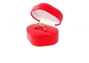 Heart Shape Red Ring Holder Box , High Grade Beautiful Jewelry Gift Boxes