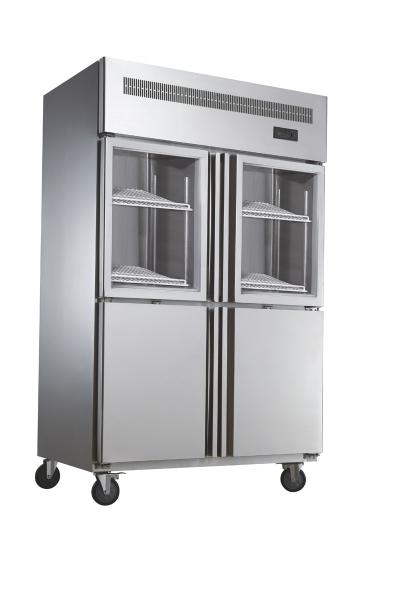 Quality Restaurant 1000L Commercial Upright Freezer 4 Glass Doors For Bars for sale