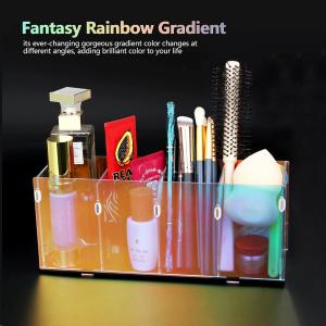  Colorful Transparent Pencil Holders,Acrylic Pen Holder,Makeup Organizer 4 Compartments For Desk,Vanity,Office Manufactures