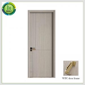 China WPC Skin Single UPVC Patio Door ,  Moisture Proof Wooden UPVC Doors Hotel Use on sale