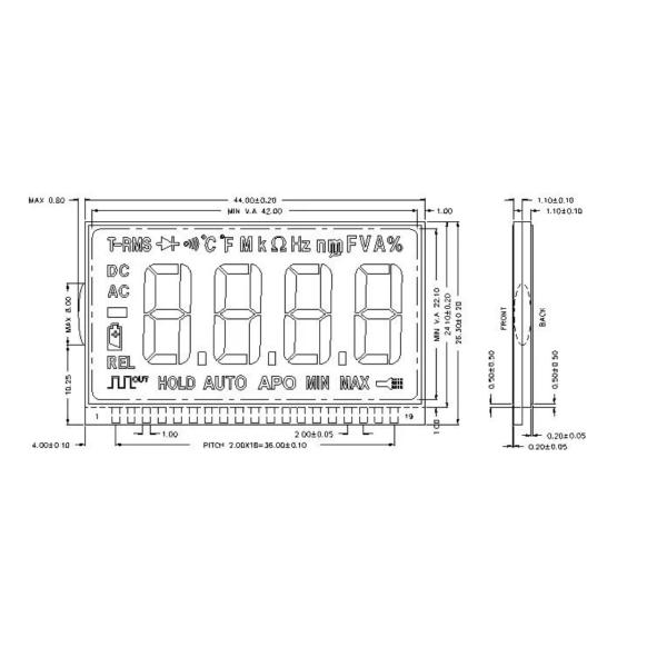 RoHS SGS Twisted Nematic LCD Segment LCD Display Panel For Electronic Instrument