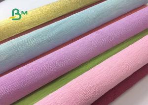  Colored Double Sided Crepe Paper Roll 52cm x 250cm For Decorations Manufactures