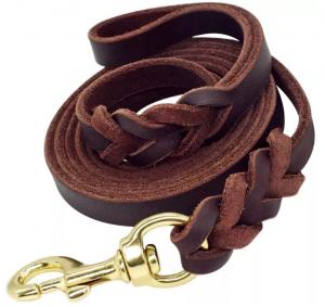 China leather slip lead for dogs Training 4/6 ft Length 3/5 inch Width for Medium and Large Dogs on sale