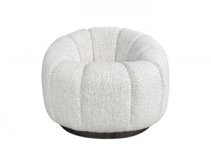 China Functional Fabric Swivel Chair Plinth Boucle Pumpkin Arm Chair Tufted Beige on sale