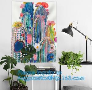 China wholesale Digital Printed Cactus Tapestry Custom Print home decor mandala bohemian wall hangings tapestry bagease packag on sale