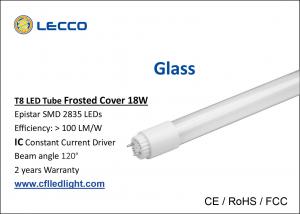 China Commercial 6000k 4 Foot T8 Led Fluorescent Tube Lights Glass 360 Degree Beam Angle on sale