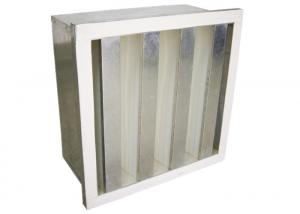  Local Glass fiber V Bank Filters HEPA Air Conditioner Filter With Big Air Volume Manufactures