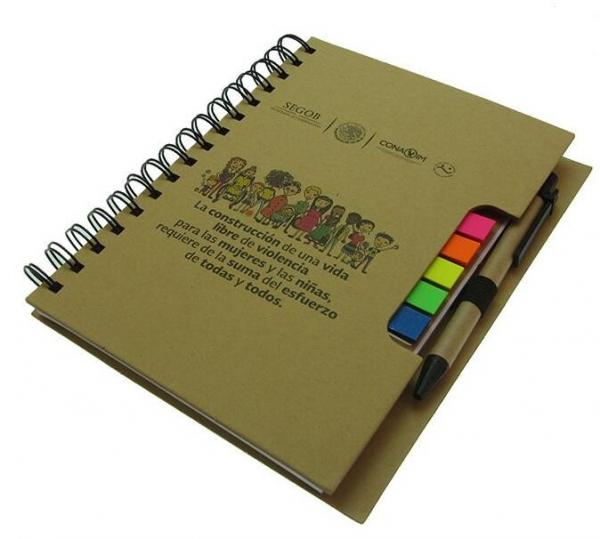 Quality Freeuni ECO craft cover print logo PET sticky note Multi-function notebook with pen for sale