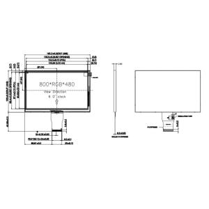 Polcd RoHS 300 Nit 7 Inch Lcd Display 800X480 Pixels TFT LCD Module