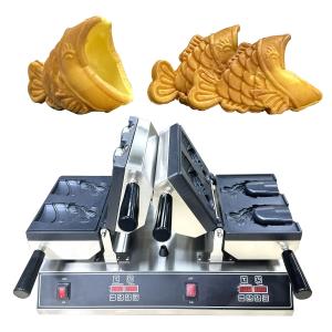 China Double Waffle Maker Ice Cream Machine with Open Mouth Fish Shape and Timer 0-10 minutes on sale
