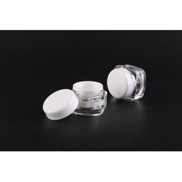 Square Acrylic Empty Plastic Jars With Lids 5ml Double - Wall