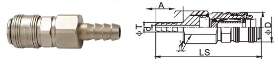 Handiness Compressed Air Quick Connect Disconnect Couplings LSQ-AB In Brass