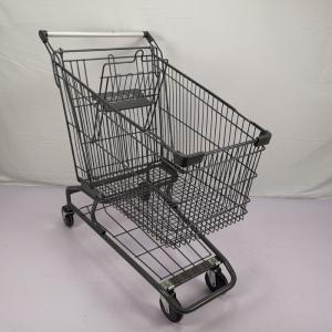 China 150L American Style Supermarket Shopping Trolley PU Wheel Grocery Trolly Cart on sale