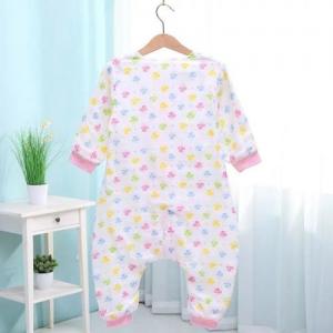  Spring Summer Muslin Baby Pajamas , Organic Newborn Pajamas Cute Printed Manufactures