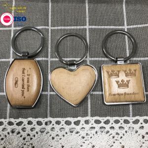  Hot Sale Wood Keychain Blank Key Chain Custom Design Printed Laser Engraved Logo Key Tag Wooden Key Ring Manufactures