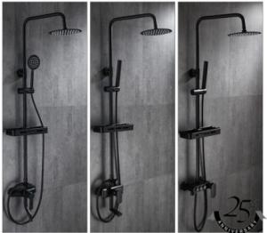  3 Way Black Gold Adjustable Hand Held Shower Heads Rain Head Shower Set Manufactures