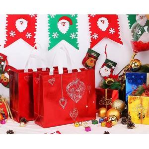 China Glossy Glitter Durable Reusable Grocery Bag Tote Bag Handles Bag,Medium Non-woven Fashionable Present Bag Gift Bag,Goodi on sale