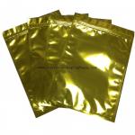 Reusable Plastic Ziplock Bags Metallic Golden Mylar Pouch Aluminum Foil For Food