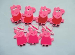 Funny 3d Cartoon Pig Shape Rubber Fridge Magnet PVC In Pink Color , Best Tourist Fridge Magnet Soft PVC