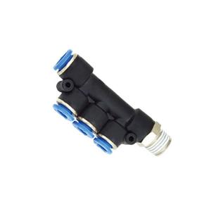  PKB Five Way male R thread connector Equal Tee Pneumatic Tube Fitting Manufactures