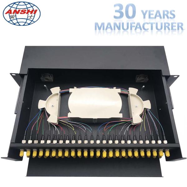 Rack Mountable 48 Cores ODF Optical Distribution Frame , Fiber Distribution Cabinet