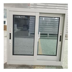 China Double Glazed 3 Track Aluminum Sliding Glass Windows With Push Up Down Lock on sale
