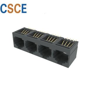 Unshielded 5224-B Series RJ45 4 Port , RJ45 8p8c Jack Vertical With Post