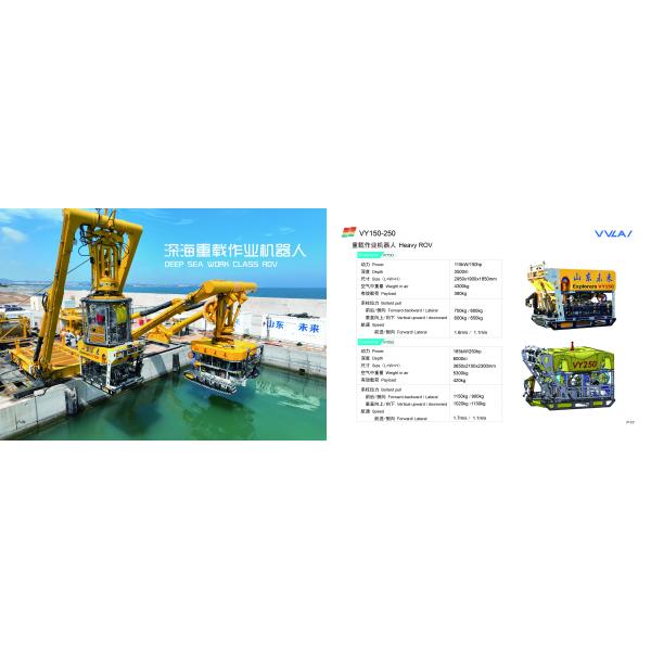 3000m Class Underwater ROV with 5-Axis and 7-Axis Hydraulic Arms