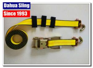  Yellow Tire Tie Down Straps , 2&quot; X 27' Flat Hook Ratchet Straps For Trucks Manufactures