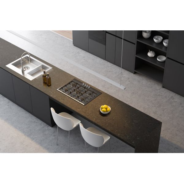 Eco Friendly Grey Countertops Quartz Heat Resistance 6.5 Mohz Hardness