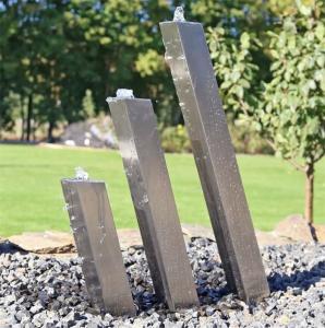  Public Decorative Brushed Finish Stainless Steel Square Column Water Feature Manufactures