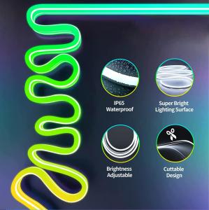  16.4ft RGB Silicone Neon Strip Light Remote Control Smart Color Changing Manufactures