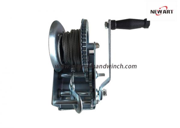Quality Small Boat Towing 2 Speed Manual Hand Winch Hand Crank Winch With Cable / Webbing for sale