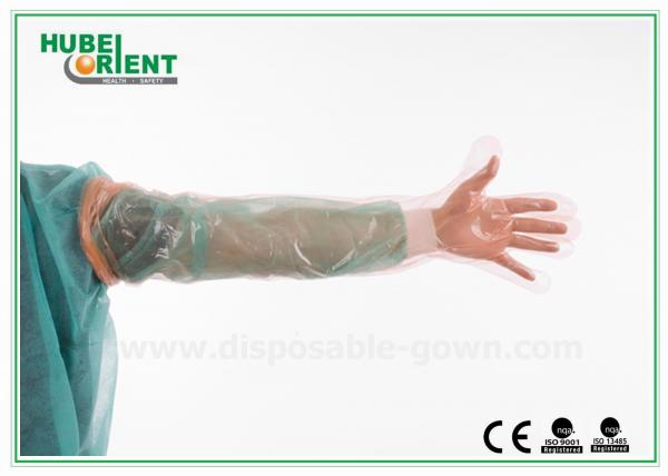 Quality Colorful Long Plastic Disposable Arm Sleeves Protective Gloves For Veterinary Use for sale