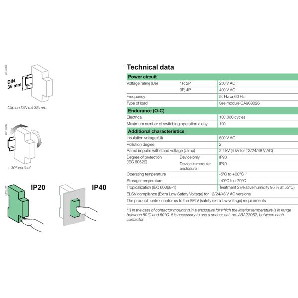 AC Magnetic Contactor 1NO Siemens WCT 40A Single Phase Contactor