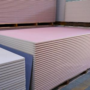China Fire Resistant Pink Gypsum Board Drywall Paper Faced 12.5mm Thickness on sale
