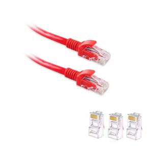  Cat5e 155MHZ Solid Copper RJ45 PVC Red Jacket CE Networking UTP Patch Cord Manufactures
